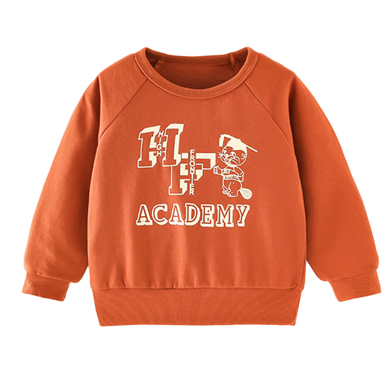 Baby Kid Boys Solid Color Letters Cartoon Hoodies Swearshirts Wholesale 220920430