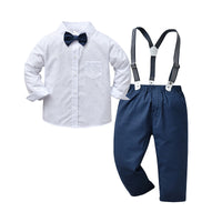 Load image into Gallery viewer, 2 Pieces Set Baby Kid Boys Dressy Birthday Party Bow Print Rompers And Solid Color Jumpsuits Wholesale 220920440
