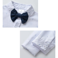 Load image into Gallery viewer, 2 Pieces Set Baby Kid Boys Dressy Birthday Party Bow Print Rompers And Solid Color Jumpsuits Wholesale 220920440
