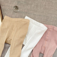Load image into Gallery viewer, Baby Kid Girls Solid Color Muslin&amp;Ribbed Pants Leggings Wholesale 220920441
