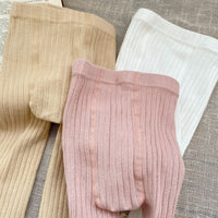 Load image into Gallery viewer, Baby Kid Girls Solid Color Muslin&amp;Ribbed Pants Leggings Wholesale 220920441

