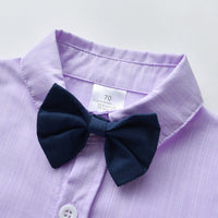 Load image into Gallery viewer, 2 Pieces Set Baby Kid Boys Birthday Party Bow Shirts And Color-blocking Jumpsuits Wholesale 220920460
