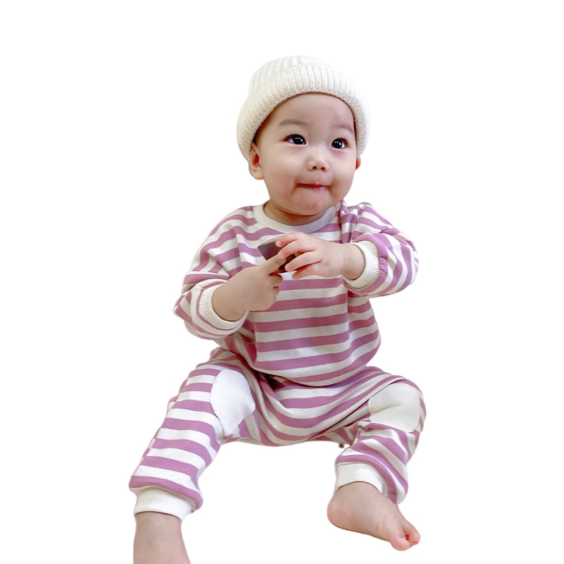 2 Pieces Set Baby Unisex Striped Tops And Pants Wholesale 22092049