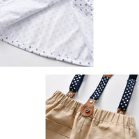 Load image into Gallery viewer, 2 Pieces Set Baby Kid Boys Birthday Party Bow Print Shirts And Solid Color Rompers Wholesale 22092053
