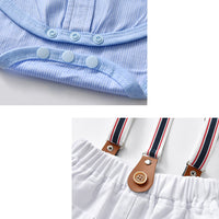 Load image into Gallery viewer, 2 Pieces Set Baby Kid Boys Birthday Party Solid Color Bow Shirts And Rompers Wholesale 22092057
