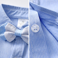 Load image into Gallery viewer, 2 Pieces Set Baby Kid Boys Birthday Party Solid Color Bow Shirts And Rompers Wholesale 22092057
