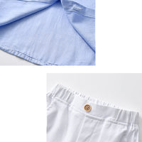 Load image into Gallery viewer, 2 Pieces Set Baby Kid Boys Birthday Party Striped Bow Shirts And Solid Color Shorts Wholesale 22092059
