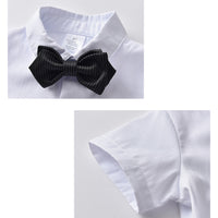 Load image into Gallery viewer, 2 Pieces Set Baby Kid Boys Birthday Party Solid Color Bow Shirts And Rompers Wholesale 22092066
