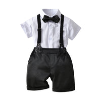 Load image into Gallery viewer, 2 Pieces Set Baby Kid Boys Birthday Party Solid Color Bow Shirts And Rompers Wholesale 22092066
