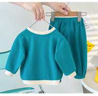 Load image into Gallery viewer, 2 Pieces Set Baby Kid Girls Print Tops And Solid Color Pants Wholesale 22092079
