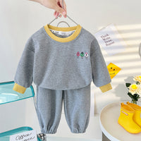 Load image into Gallery viewer, 2 Pieces Set Baby Kid Girls Print Tops And Solid Color Pants Wholesale 22092079
