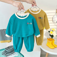 Load image into Gallery viewer, 2 Pieces Set Baby Kid Girls Print Tops And Solid Color Pants Wholesale 22092079
