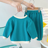 Load image into Gallery viewer, 2 Pieces Set Baby Kid Girls Print Tops And Solid Color Pants Wholesale 22092079
