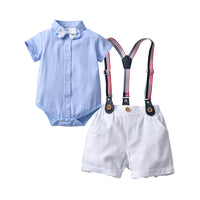 Load image into Gallery viewer, 2 Pieces Set Baby Kid Boys Birthday Party Solid Color Bow Shirts And Rompers Wholesale 22092086
