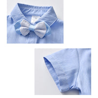 Load image into Gallery viewer, 2 Pieces Set Baby Kid Boys Birthday Party Solid Color Bow Shirts And Rompers Wholesale 22092086
