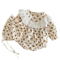 Load image into Gallery viewer, Baby Girls Flower Lace Print Rompers Wholesale 22092099
