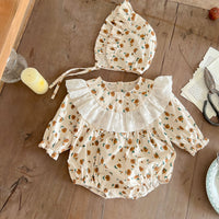 Load image into Gallery viewer, Baby Girls Flower Lace Print Rompers Wholesale 22092099
