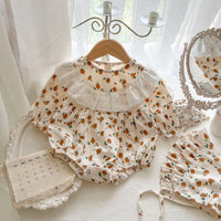 Load image into Gallery viewer, Baby Girls Flower Lace Print Rompers Wholesale 22092099
