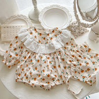 Load image into Gallery viewer, Baby Girls Flower Lace Print Rompers Wholesale 22092099
