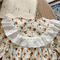 Load image into Gallery viewer, Baby Girls Flower Lace Print Rompers Wholesale 22092099
