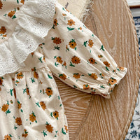 Load image into Gallery viewer, Baby Girls Flower Lace Print Rompers Wholesale 22092099
