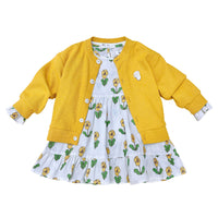Load image into Gallery viewer, 2 Pieces Set Baby Kid Girls Flower Print Dresses And Solid Color Cardigan Wholesale 220922147
