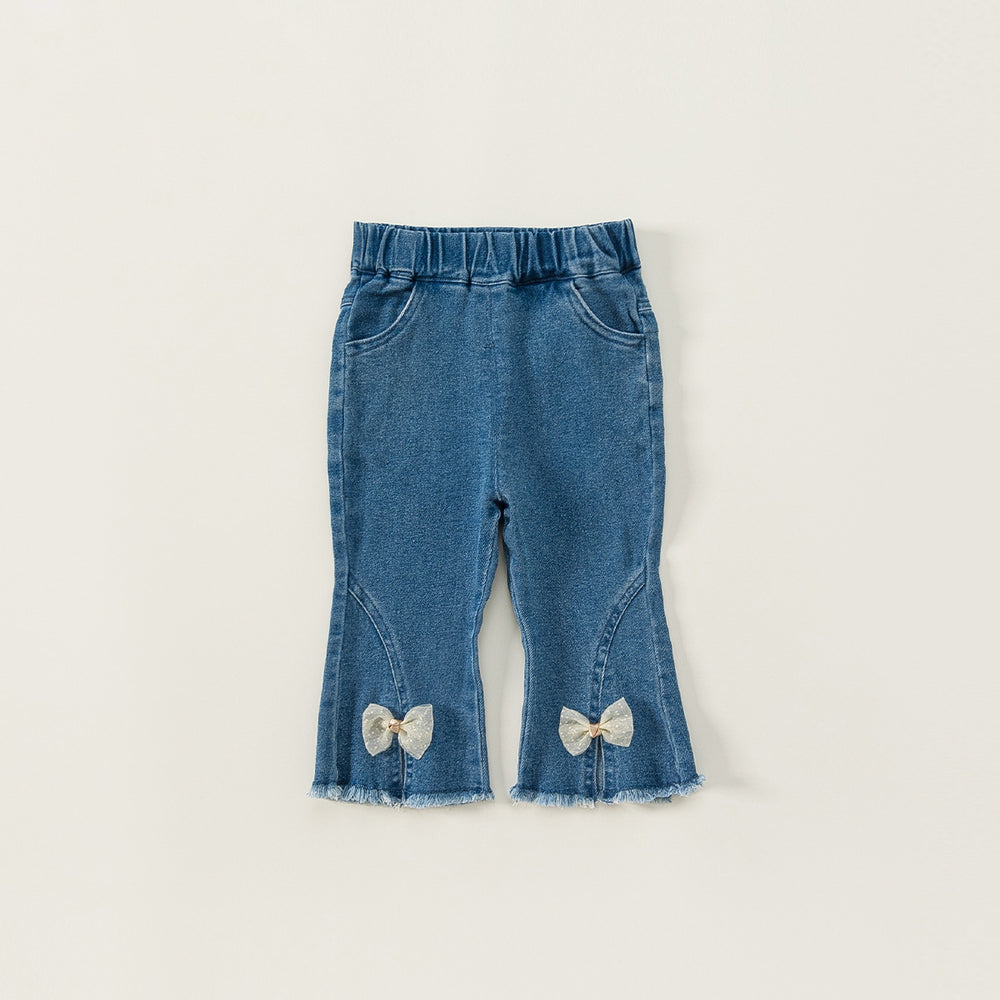 Baby Kid Girls Solid Color Bow Pants Jeans Wholesale 220922298