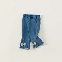 Load image into Gallery viewer, Baby Kid Girls Solid Color Bow Pants Jeans Wholesale 220922298
