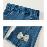 Load image into Gallery viewer, Baby Kid Girls Solid Color Bow Pants Jeans Wholesale 220922298
