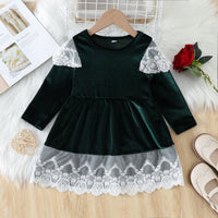 Load image into Gallery viewer, Baby Kid Girls Color-blocking Lace Dresses Wholesale 220922487
