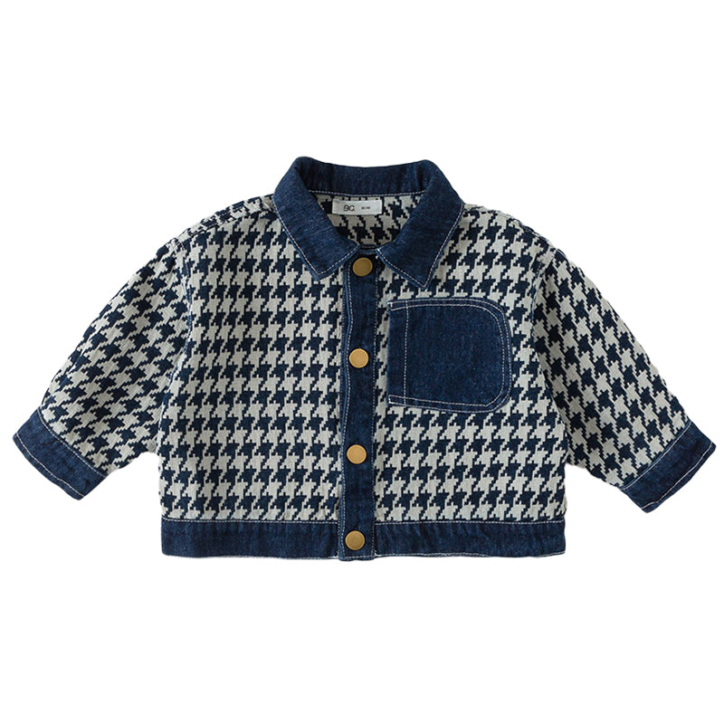 Baby Kid Unisex Houndstooth Jackets Outwears Wholesale 220922537