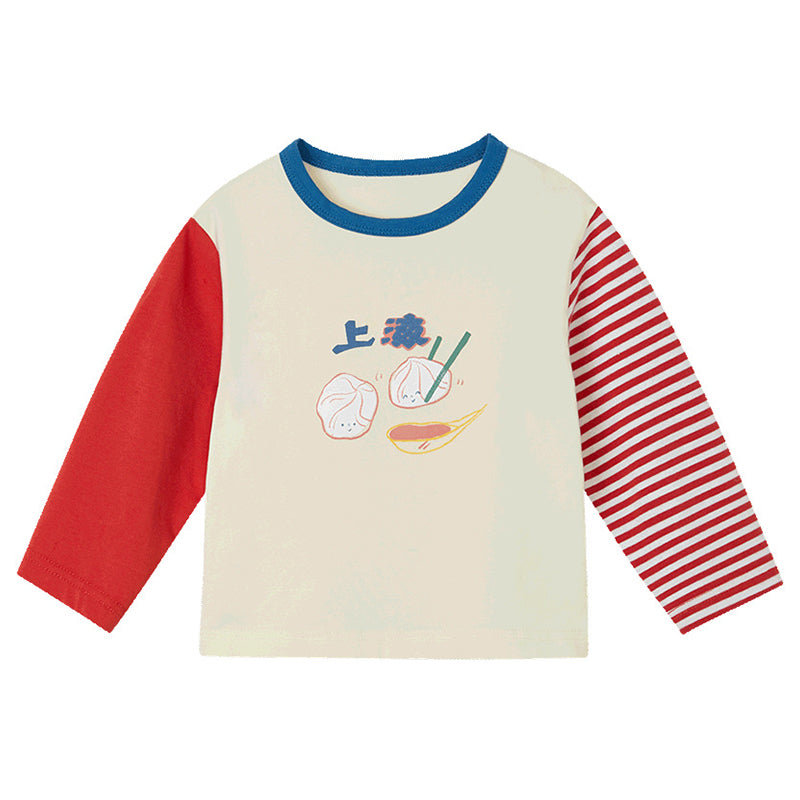 Baby Kid Boys Color-blocking Cartoon Print Tops Wholesale 22092257