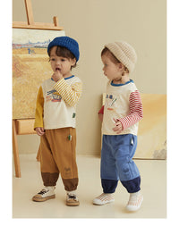 Load image into Gallery viewer, Baby Kid Boys Color-blocking Cartoon Print Tops Wholesale 22092257
