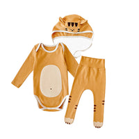 Load image into Gallery viewer, 3 Pieces Set Baby Unisex Dinosaur Animals Cartoon Print Rompers And Pants And Hats Wholesale 220922575
