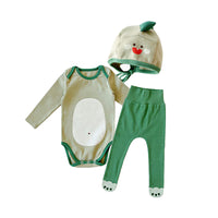 Load image into Gallery viewer, 3 Pieces Set Baby Unisex Dinosaur Animals Cartoon Print Rompers And Pants And Hats Wholesale 220922575
