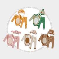 Load image into Gallery viewer, 3 Pieces Set Baby Unisex Dinosaur Animals Cartoon Print Rompers And Pants And Hats Wholesale 220922575
