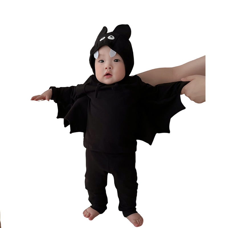 3 Pieces Set Baby Unisex Halloween Solid Color Cartoon Tops And Pants And Hats Wholesale 220922578