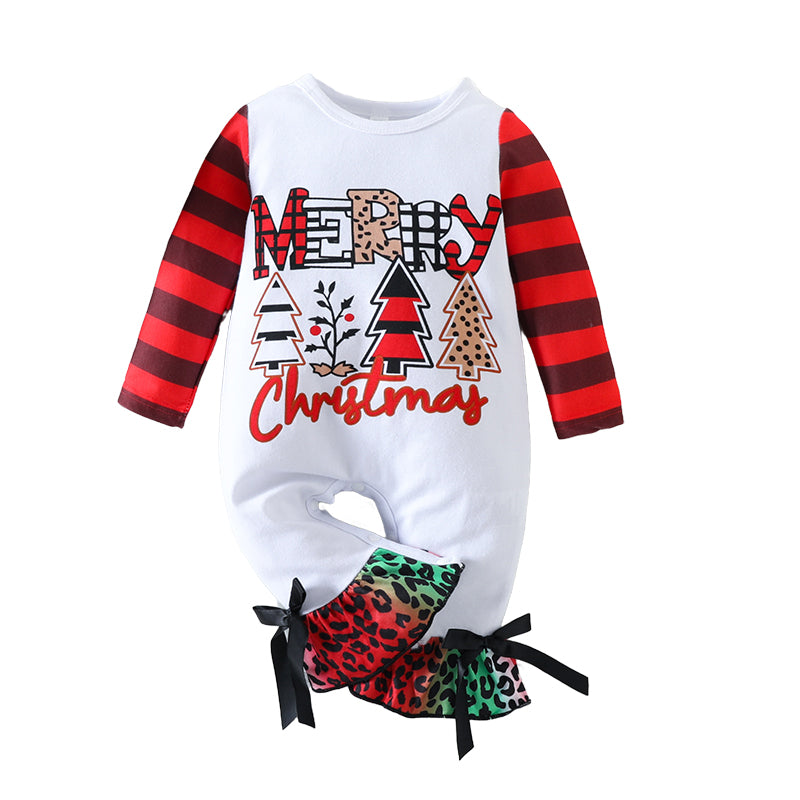 Baby Unisex Letters Cartoon Print Christmas Jumpsuits Wholesale 220922622