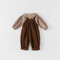 Load image into Gallery viewer, 2 Pieces Set Baby Kid Girls Flower Print Tops And Solid Color Jumpsuits Wholesale 220922648
