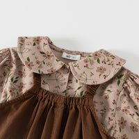 Load image into Gallery viewer, 2 Pieces Set Baby Kid Girls Flower Print Tops And Solid Color Jumpsuits Wholesale 220922648
