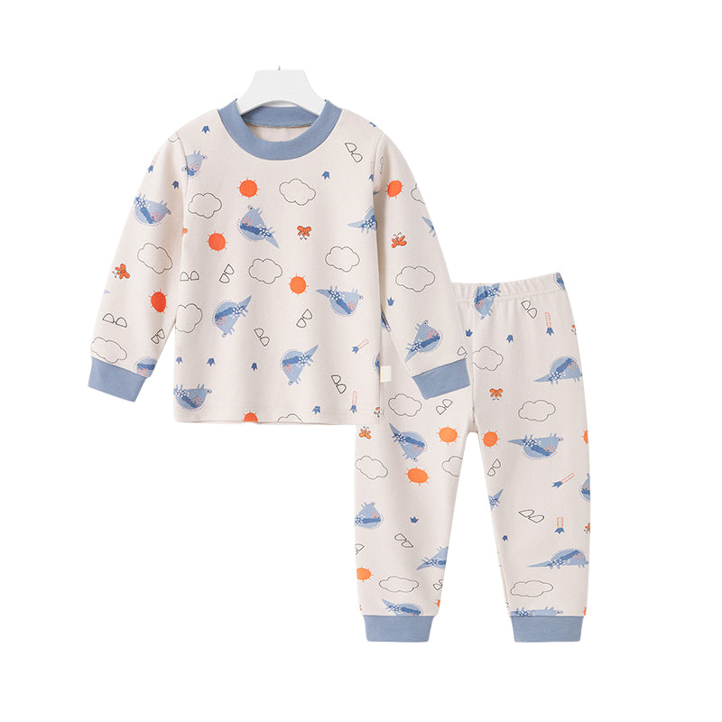 2 Pieces Set Baby Kid Boys Color-blocking Cartoon Print Tops And Pants Wholesale 220922684