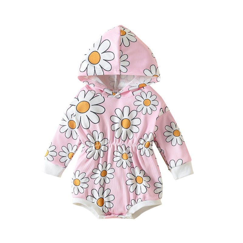 Baby Girls Flower Print Rompers Wholesale 220922701