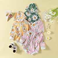 Load image into Gallery viewer, Baby Girls Flower Print Rompers Wholesale 220922701

