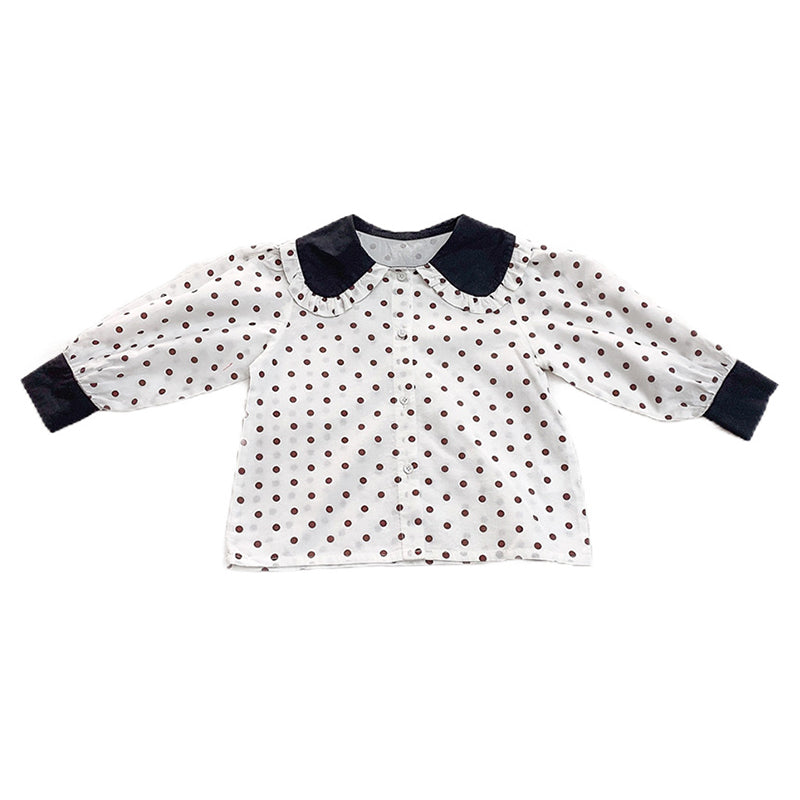 Baby Kid Girls Polka dots Print Shirts Wholesale 220924228