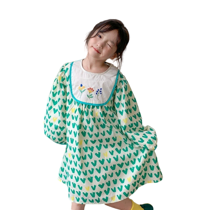 Baby Kid Girls Flower Embroidered Print Dresses Wholesale 220924241