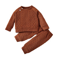 Load image into Gallery viewer, 2 Pieces Set Baby Kid Unisex Solid Color Tops And Pants Wholesale 22092433
