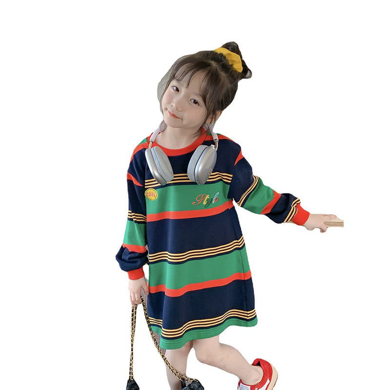 Baby Kid Girls Striped Letters Dresses Wholesale 220924335