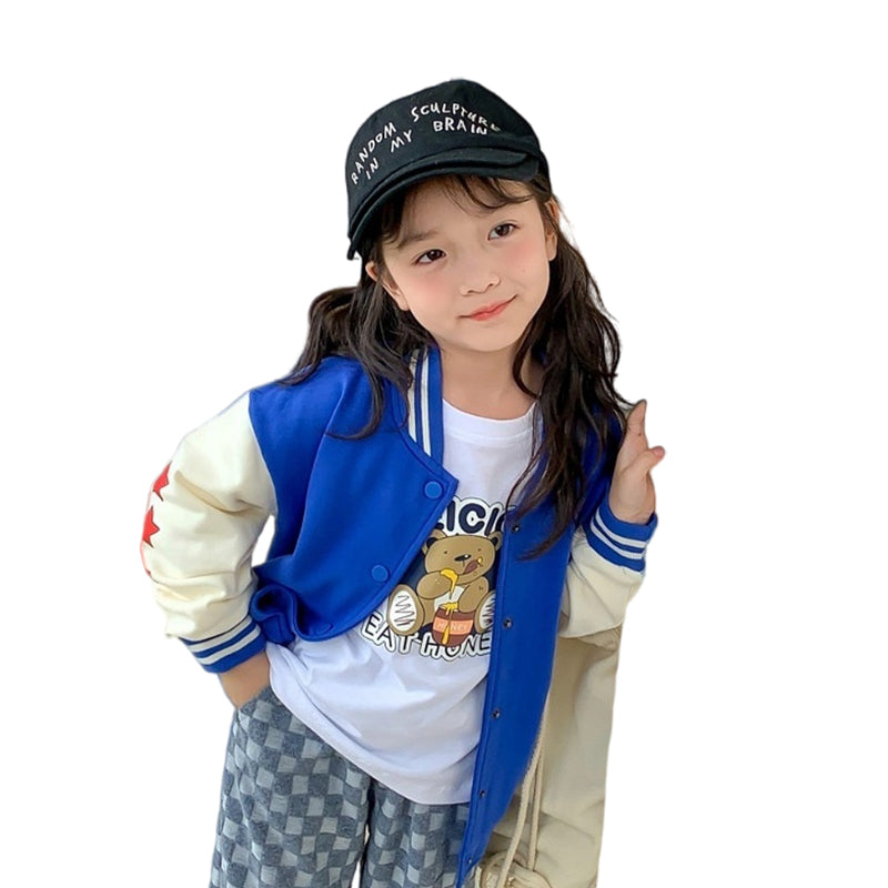 Baby Kid Girls Color-blocking Alphabet Jackets Outwears Wholesale 220924365