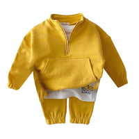 Load image into Gallery viewer, 2 Pieces Set Baby Kid Unisex Solid Color Hoodies Swearshirts And Pants Wholesale 22092440
