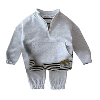 Load image into Gallery viewer, 2 Pieces Set Baby Kid Unisex Solid Color Hoodies Swearshirts And Pants Wholesale 22092440
